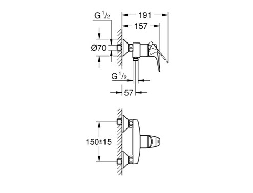 Смесител за душ Grohe Bauflow